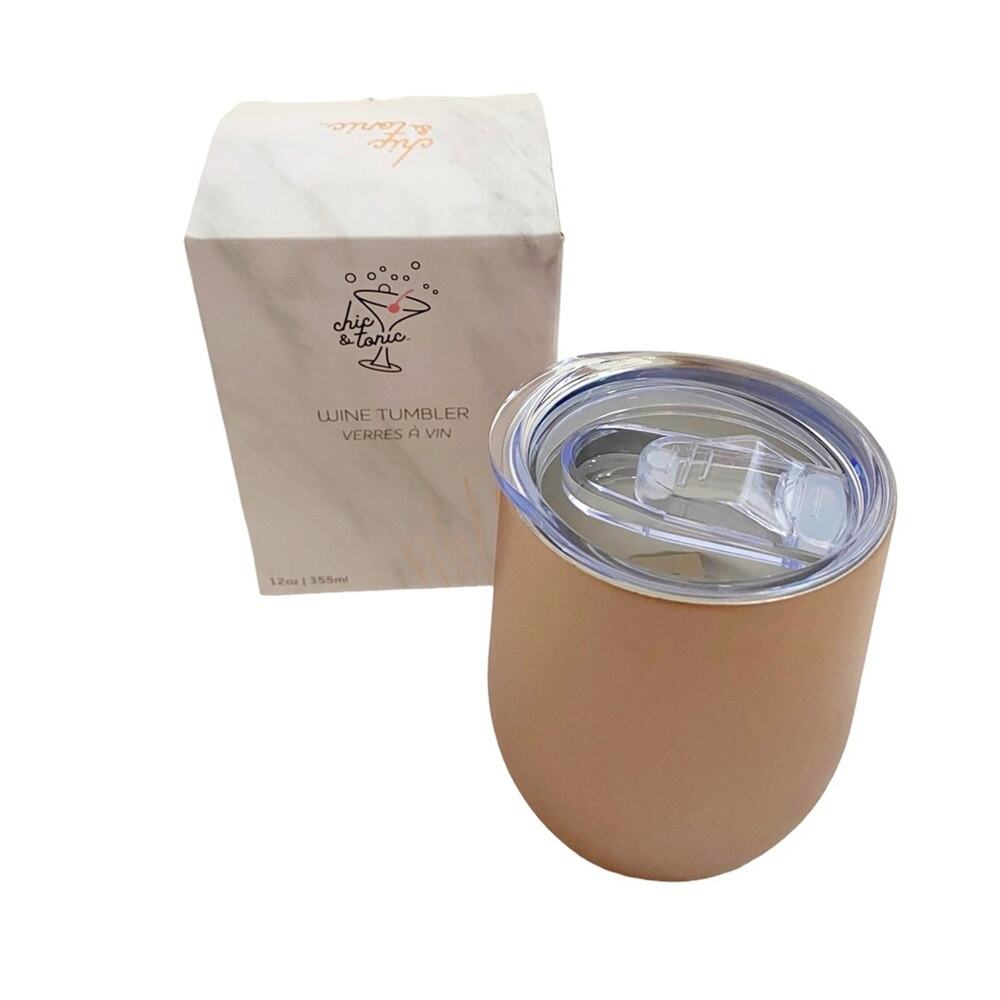 Chic & Tonic Rose Gold Insulated Metal Wine Tumbler, 12 Oz.